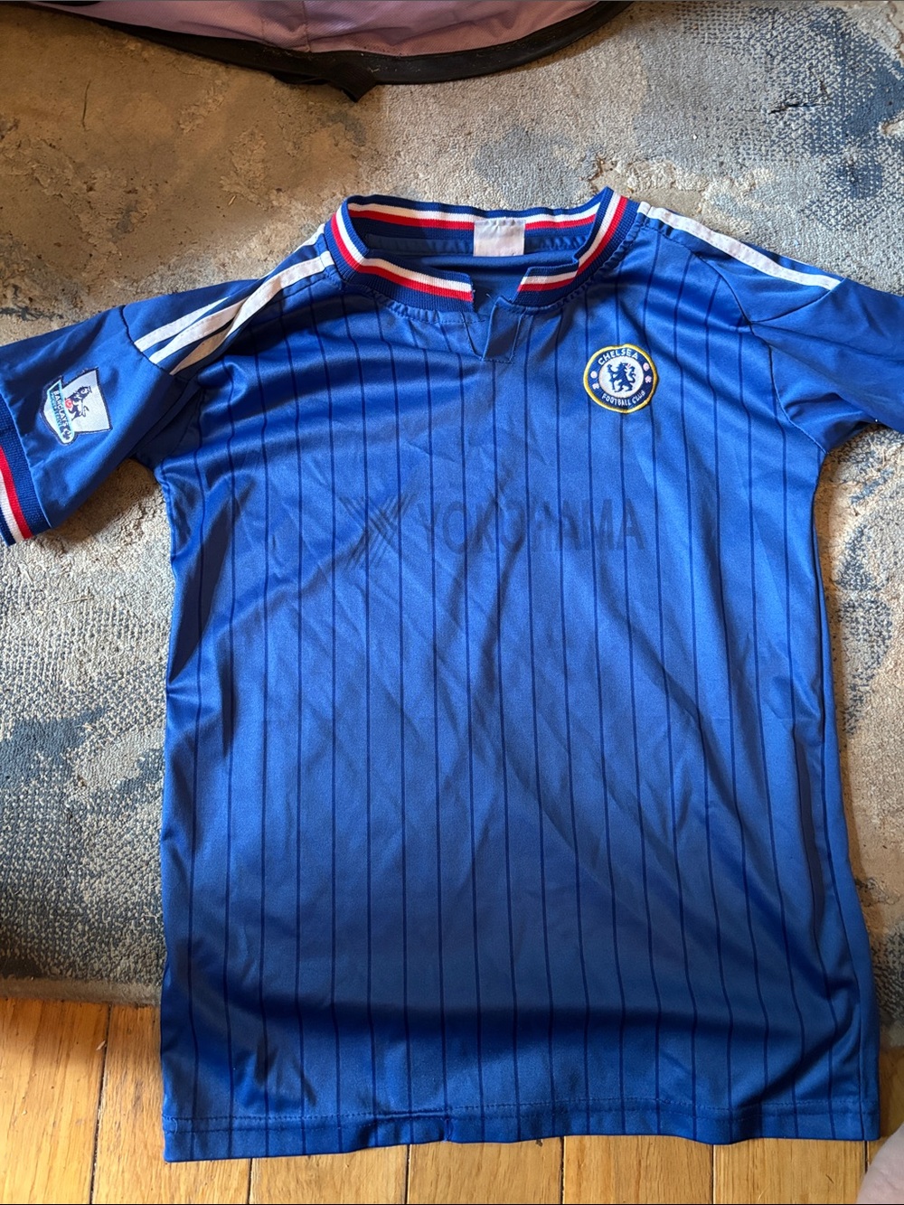 Chelsea Kids Blue Short-Sleeve Soccer Jersey with Red & White Trim